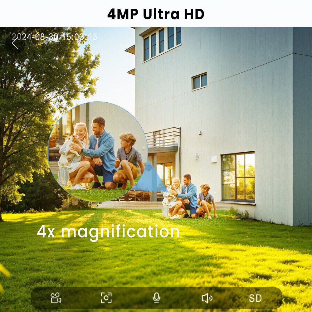 ARCCTV 4MP Wireless Security Camera System Solar Battery Powered Home 2 Way Talk