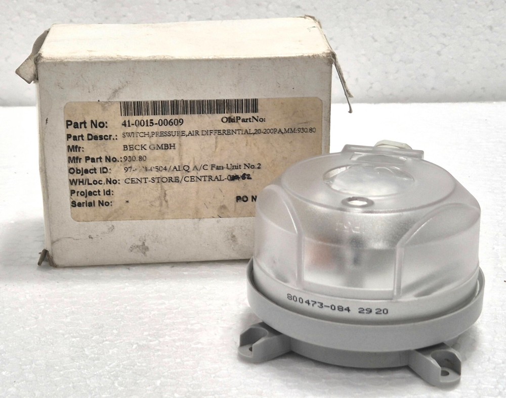 Beck 930.80 Air Differential Switch Pressure