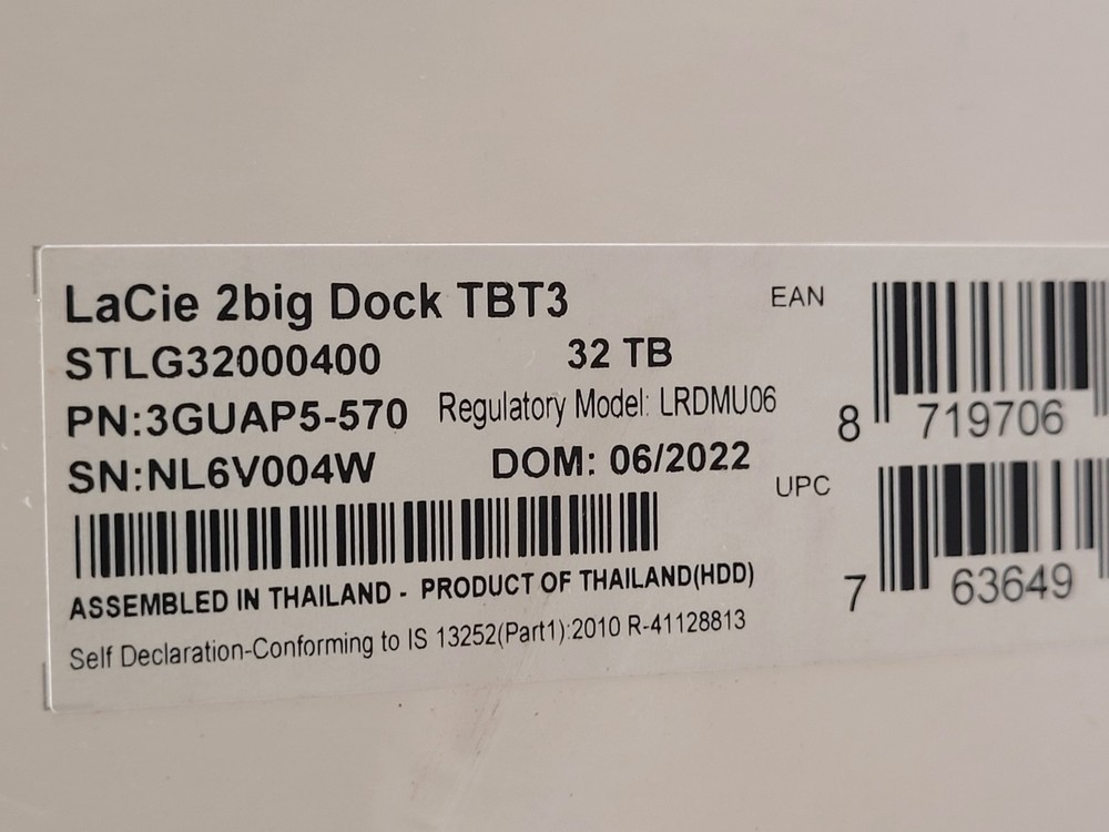 LaCie 2Big Dock 32TB Professional Desktop RAID Storage Docking Solution LRDMU06