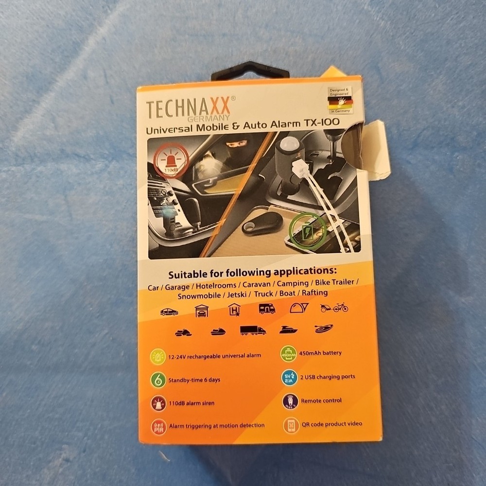 Open Box Technaxx Mobile & Car Auto Alarm TX-100 Universal