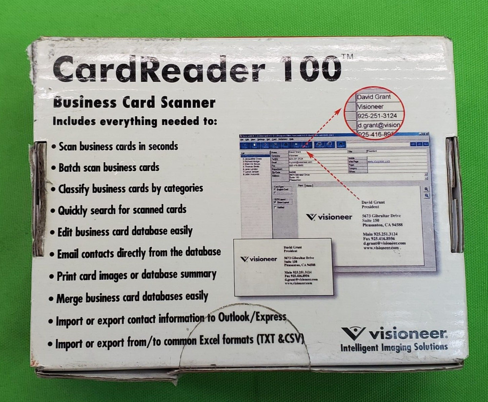 Visioneer Card Reader 100 Scanner - Business Card Reader