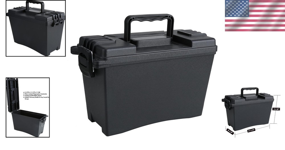 Compact Outdoor Storage Box - Lockable & Dust-Proof with Folding Handle 12.2"
