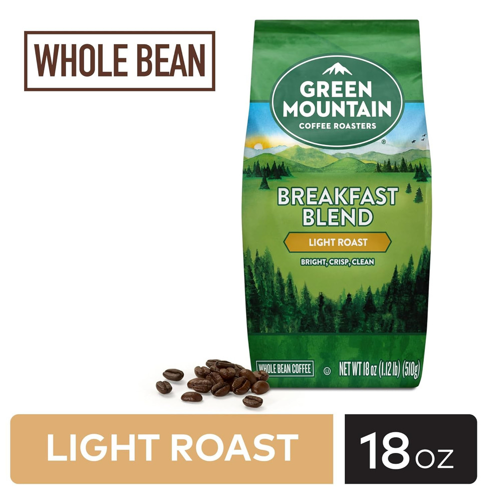 Breakfast Blend, Whole Bean Coffee, Bagged 18 Oz