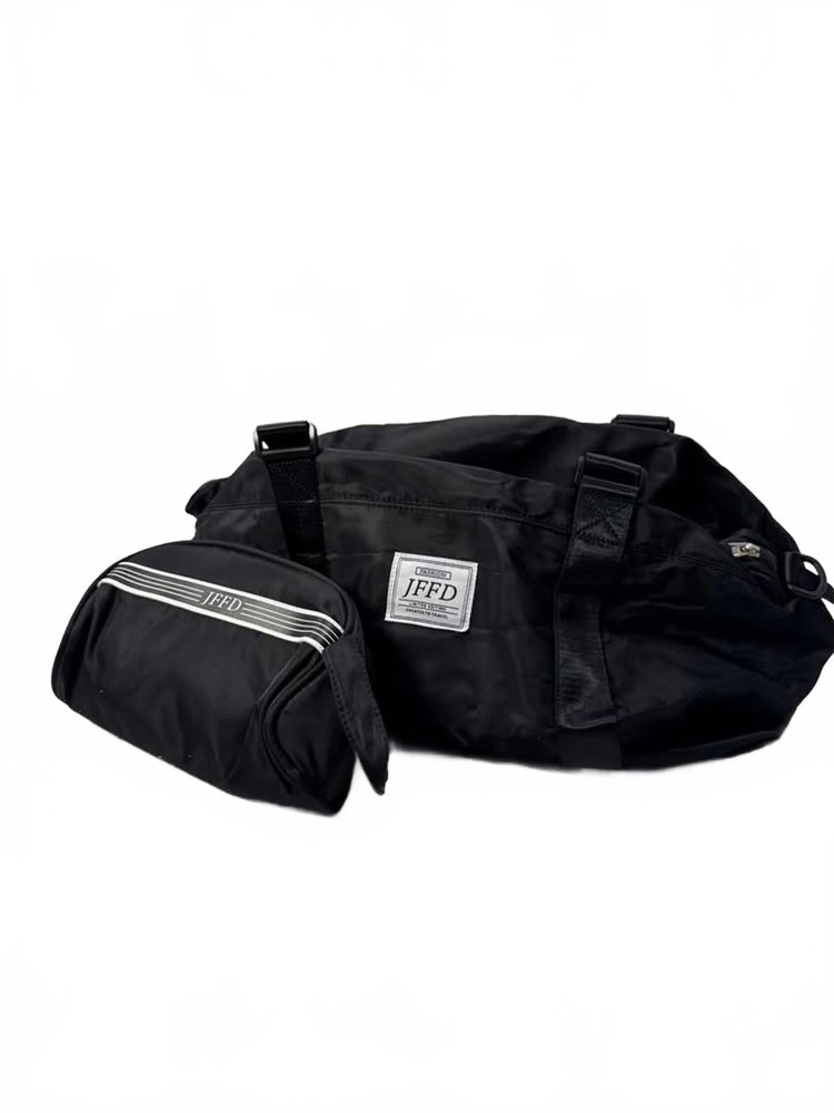 JFFD Black Nylon Duffel Bag with Adjustable Strap