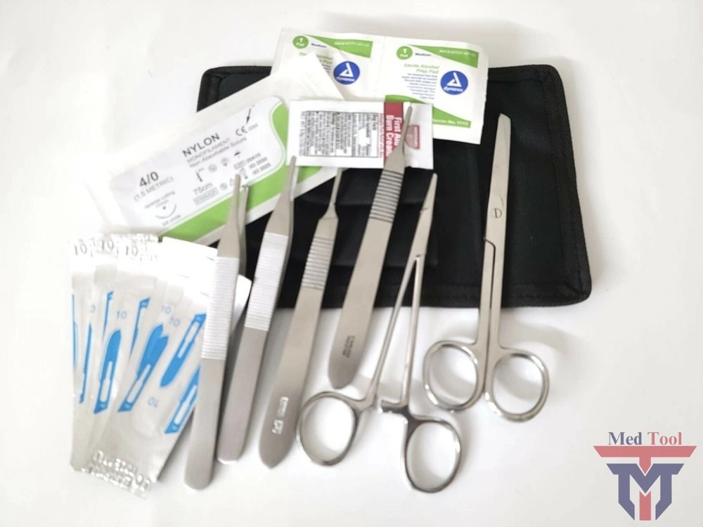 Basic Surgical Suture Kit, First Aid Set, Emergency Kit, Trauma Survival Pack
