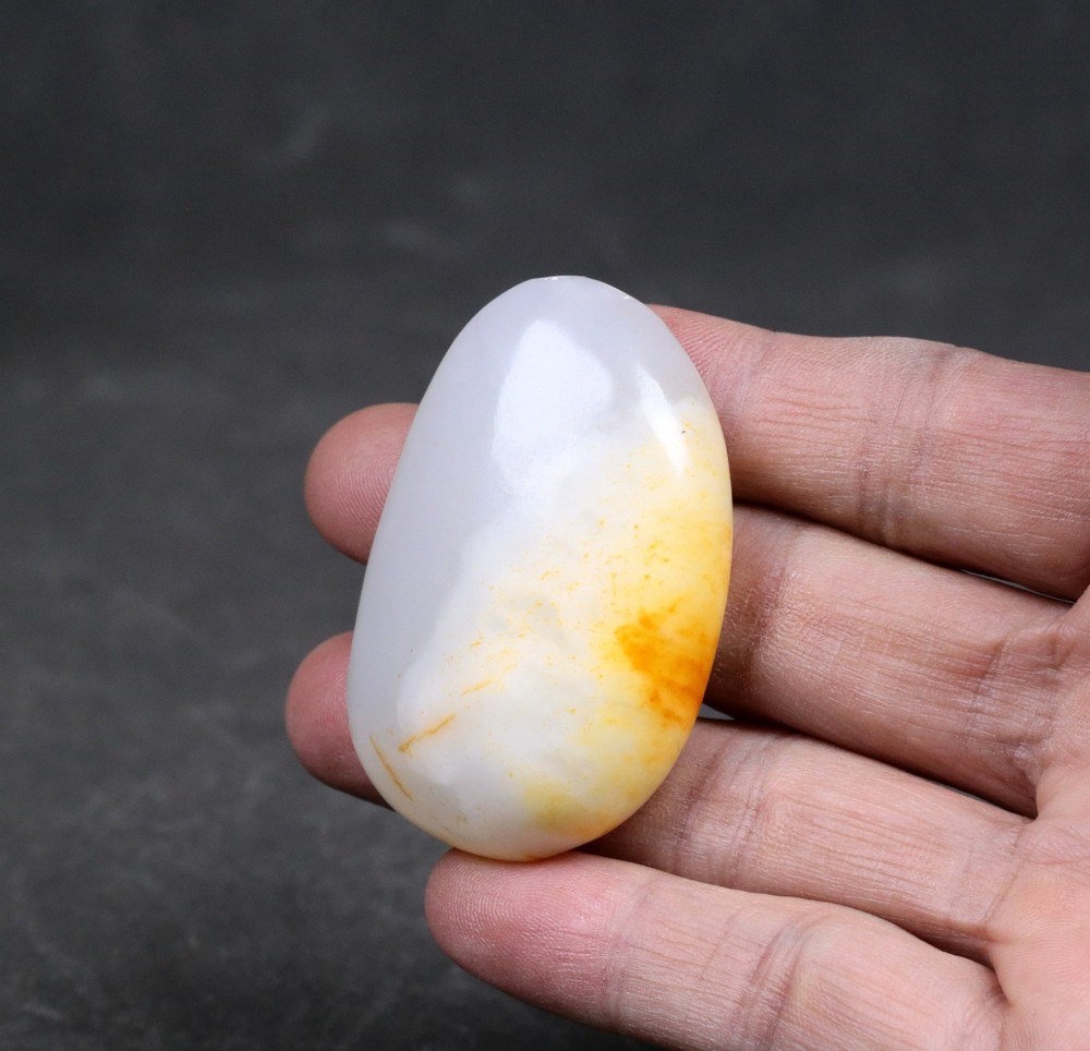 49G 100% Certified 100% Hetian jade Raw stone~和田玉油性洒金皮籽料原石