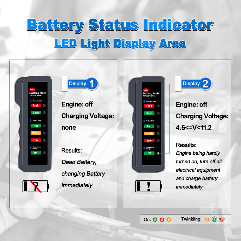 12V Car Battery Load Tester Charging System Analyzer Alternator Diagnostic Tool