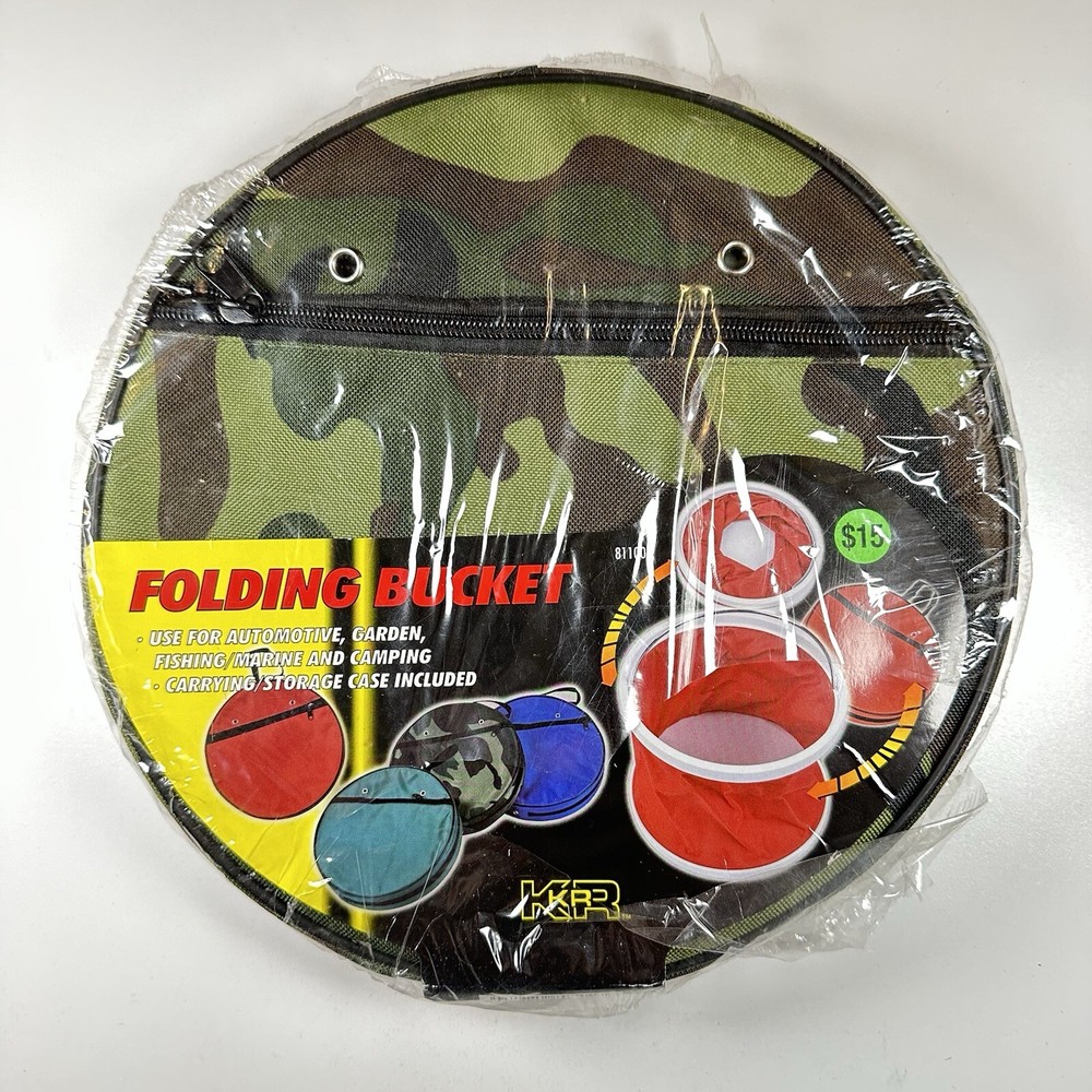 KR Tools Camouflage Folding Bucket With Carrying / Storage Case