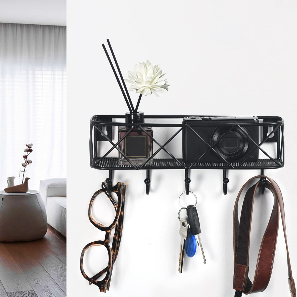 Key Holder for Wall Decorative, Entryway Key Hooks, Wall Mounted Key Rack wit...