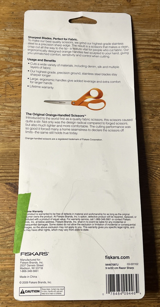 Fiskars Scissors 9-inch Razor Edged Shears Fabric Super Sharp