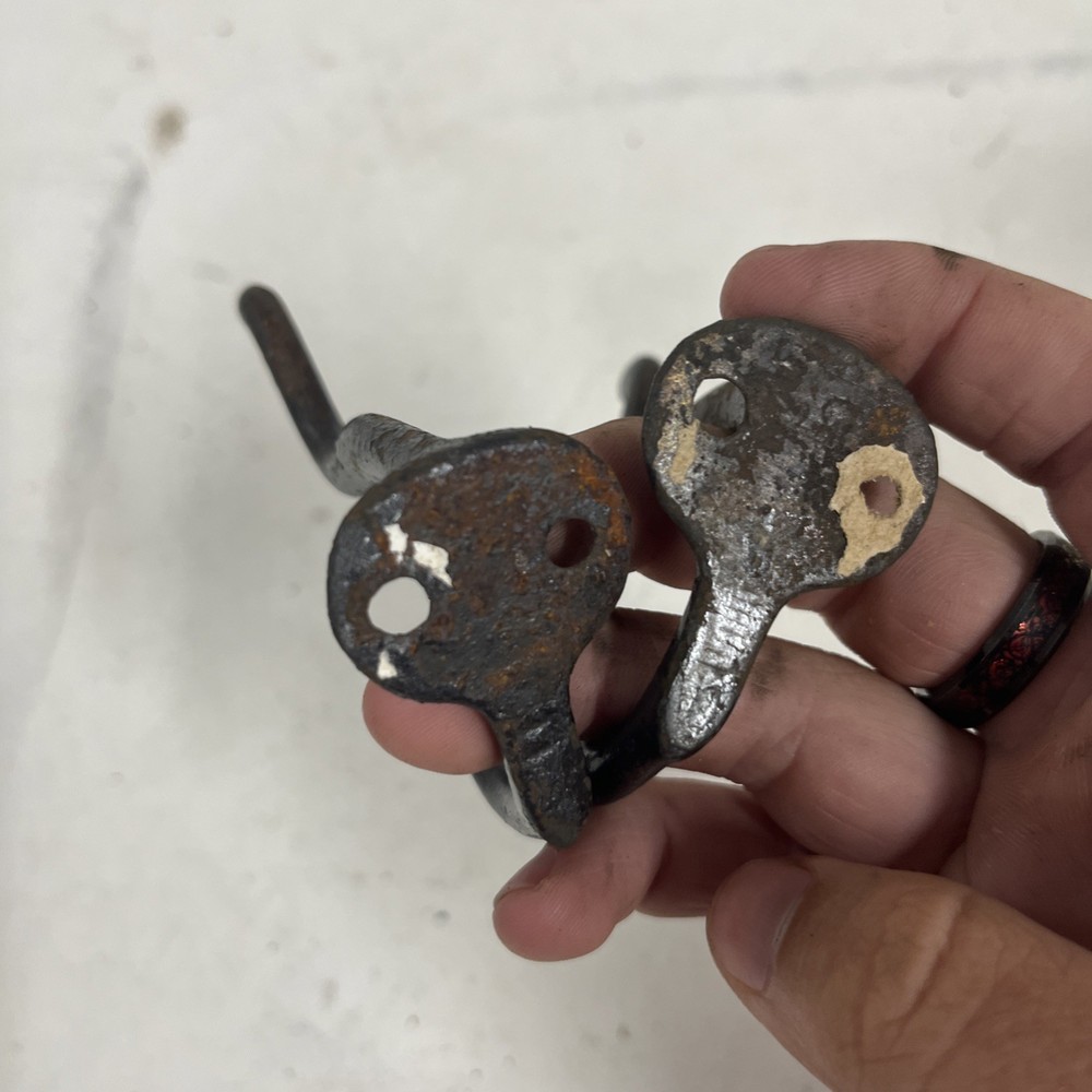 2 Antique Cast Iron coat Hooks 3x2.5”