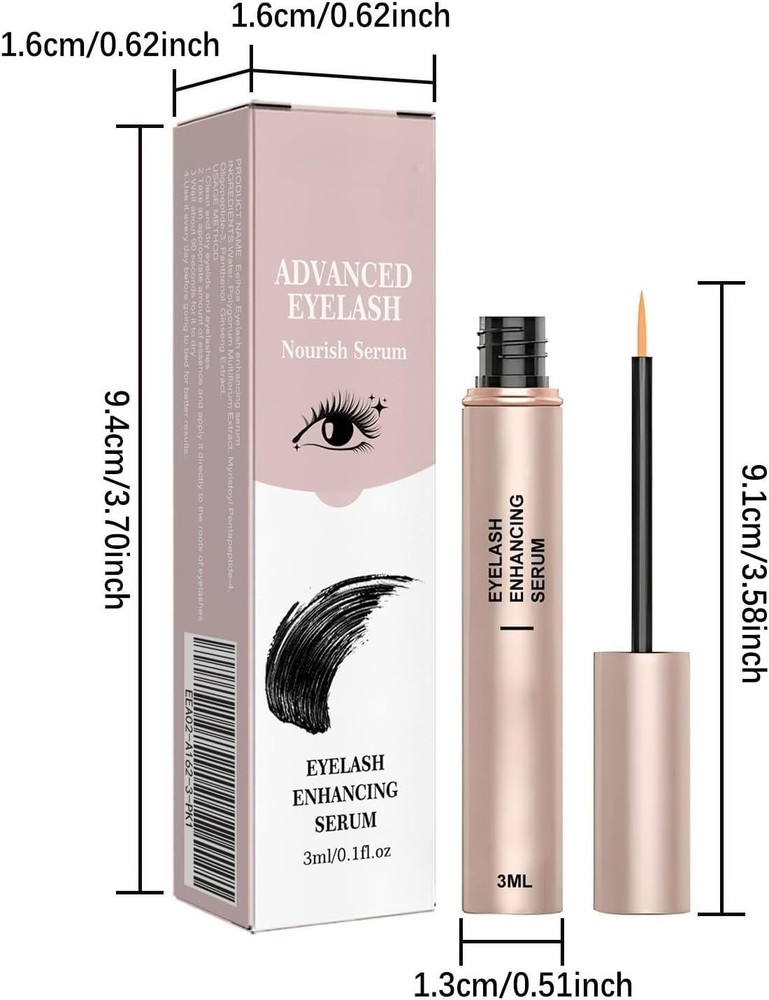 Eyelash Growth Serum Natural – Longer Thicker Lashes Fast – Lash Enhancer