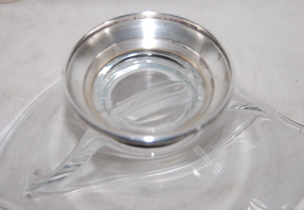 Vintage WEB Sterling Base Divided Candy Dish