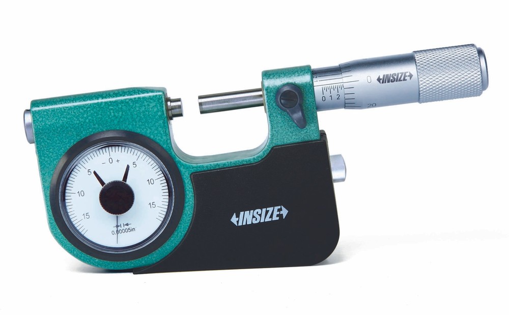 Insize INDICATING MICROMETER, 0-1", micrometer head graduation .0001", dial indi