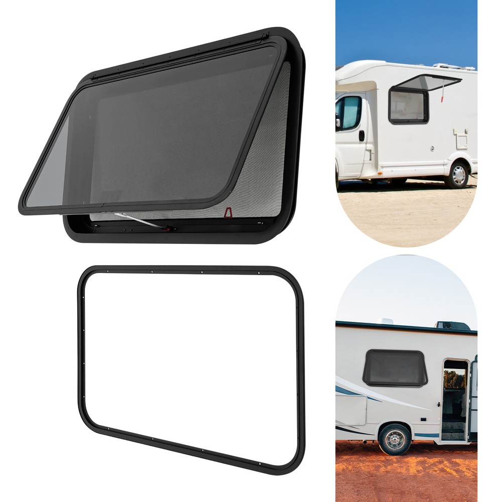 RV Exit Window Push Out Camper Window Rectangular Venting Glass Window 36*20 In