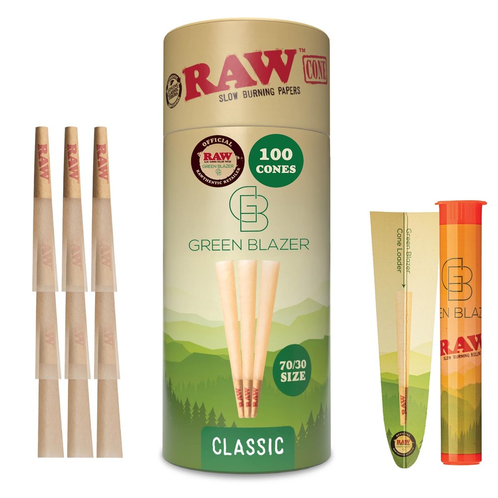 RAW Pre-Rolled Cones 70mm Dogwalker 100pk Mini Rolling Papers Tips