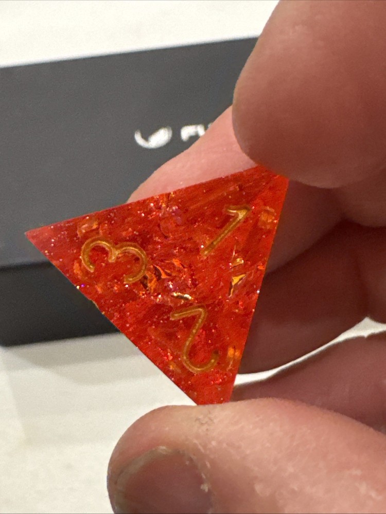 FugaCity D&D Dice Set “Red Paper” Sharp Edge 7 Piece Resin Dungeons & Dragons