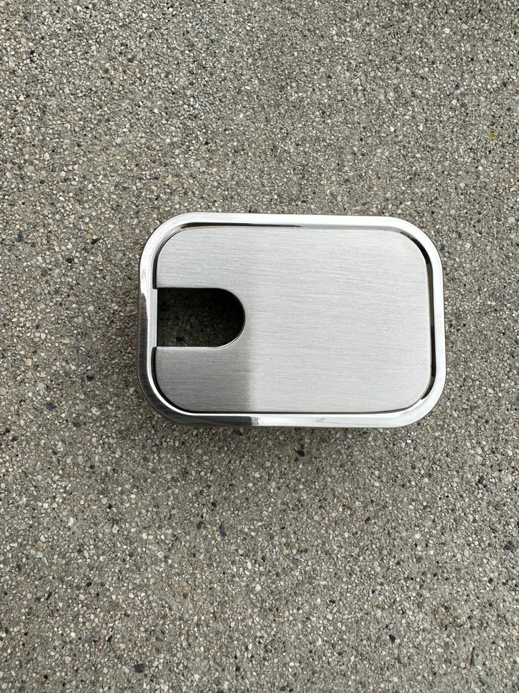  Soft Rectangular Brushed Satin Nickel Desk Grommet Set, Cable Hole Cover 