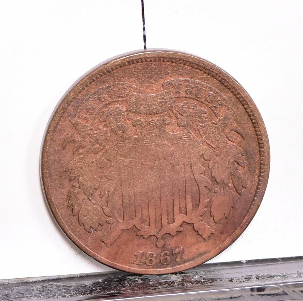 1867 Two Cent Piece - Fine Details, Harsh Clean (#56782-J)