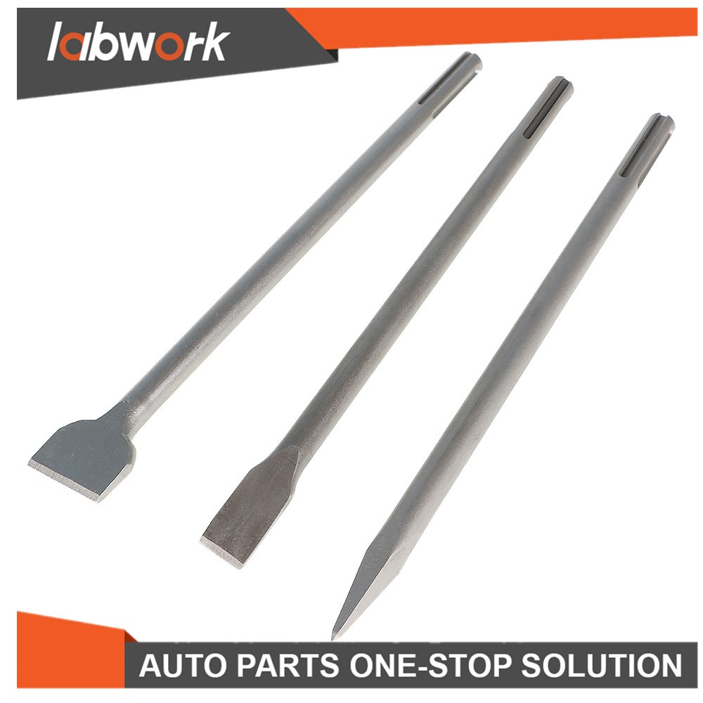 Labwork SDS Max Bits Set Long-Point Chisel, Scaling Chisel, Flat Chisel 3Pcs 16"