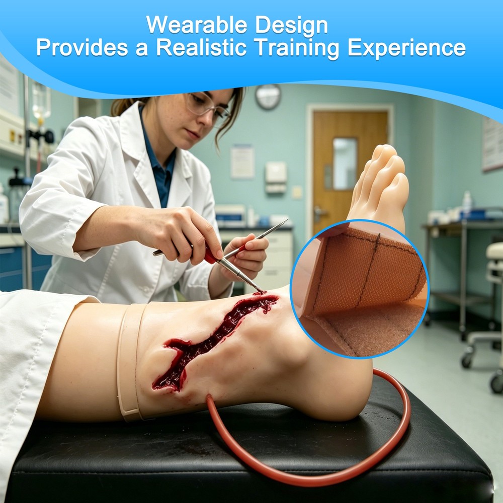 Wearable Leg Laceration Wound Training Model, Bleeding Control Practice Kit