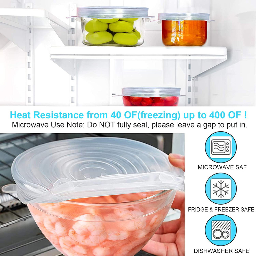 Tapas Silicona Reutilizables Pack 14 Redondas Flexibles Para Almacenaje Comida