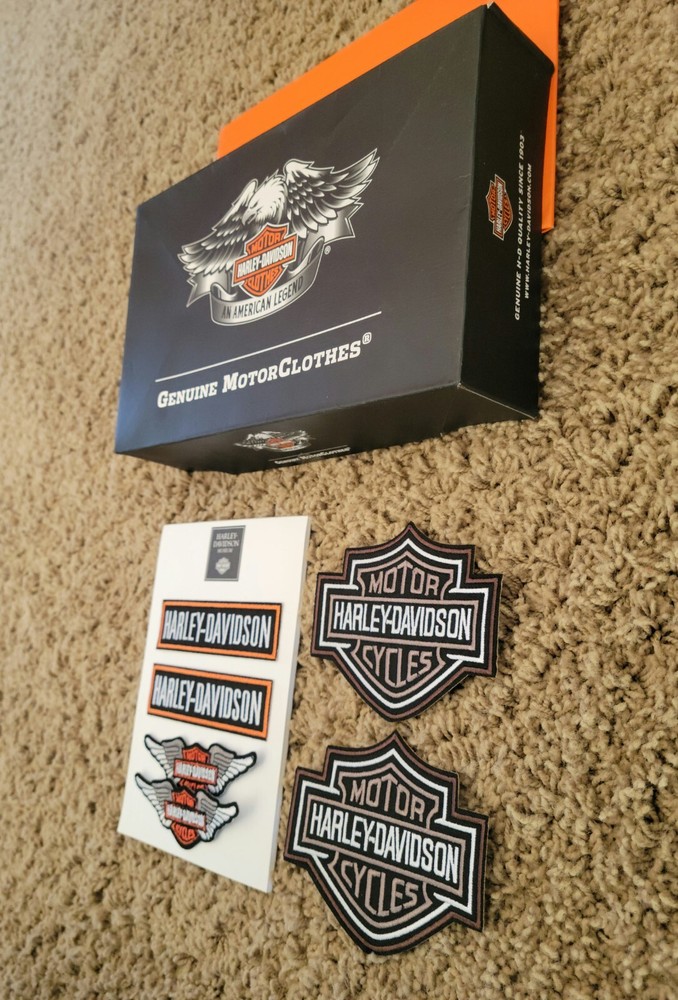 Harley Davidson Care Package (6 Patches, notepad, & gift box)