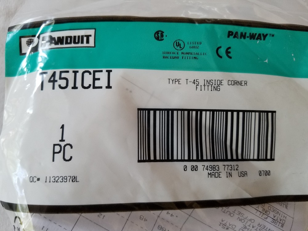 T45ICEI Panduit T-45 Inside Corner Fitting Electric Ivory