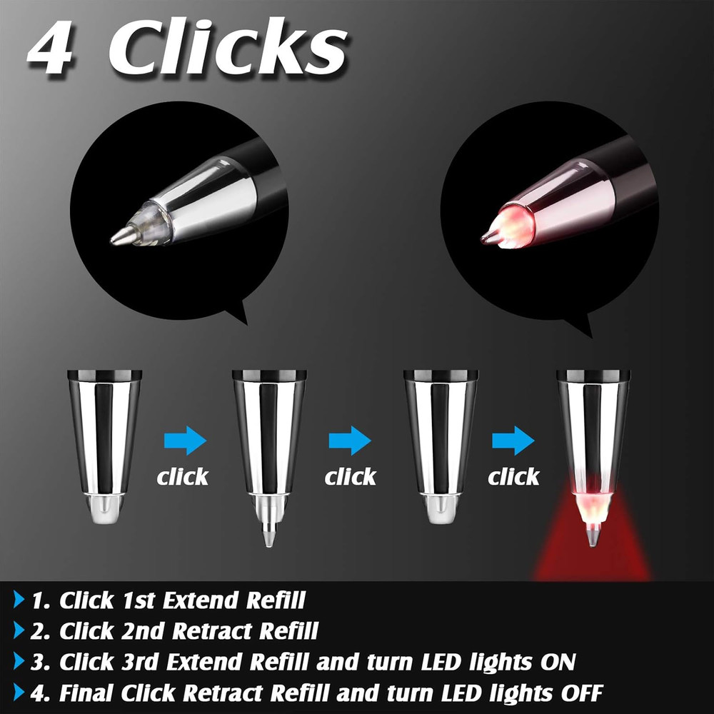 Lighted Tip Pen Flashlight Writing Ballpoint Pens LED Penlight Light up with Bri