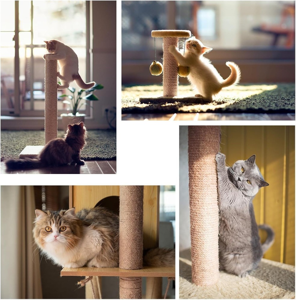 Versatile 33FT Hemp Sisal Rope for Cats - Durable Scratching Post Replacement