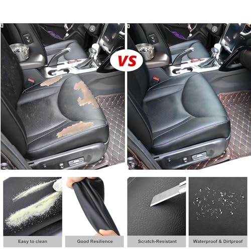 Front Driver Side Bottom Perforated Leather Cover Black Compatible with Lexus