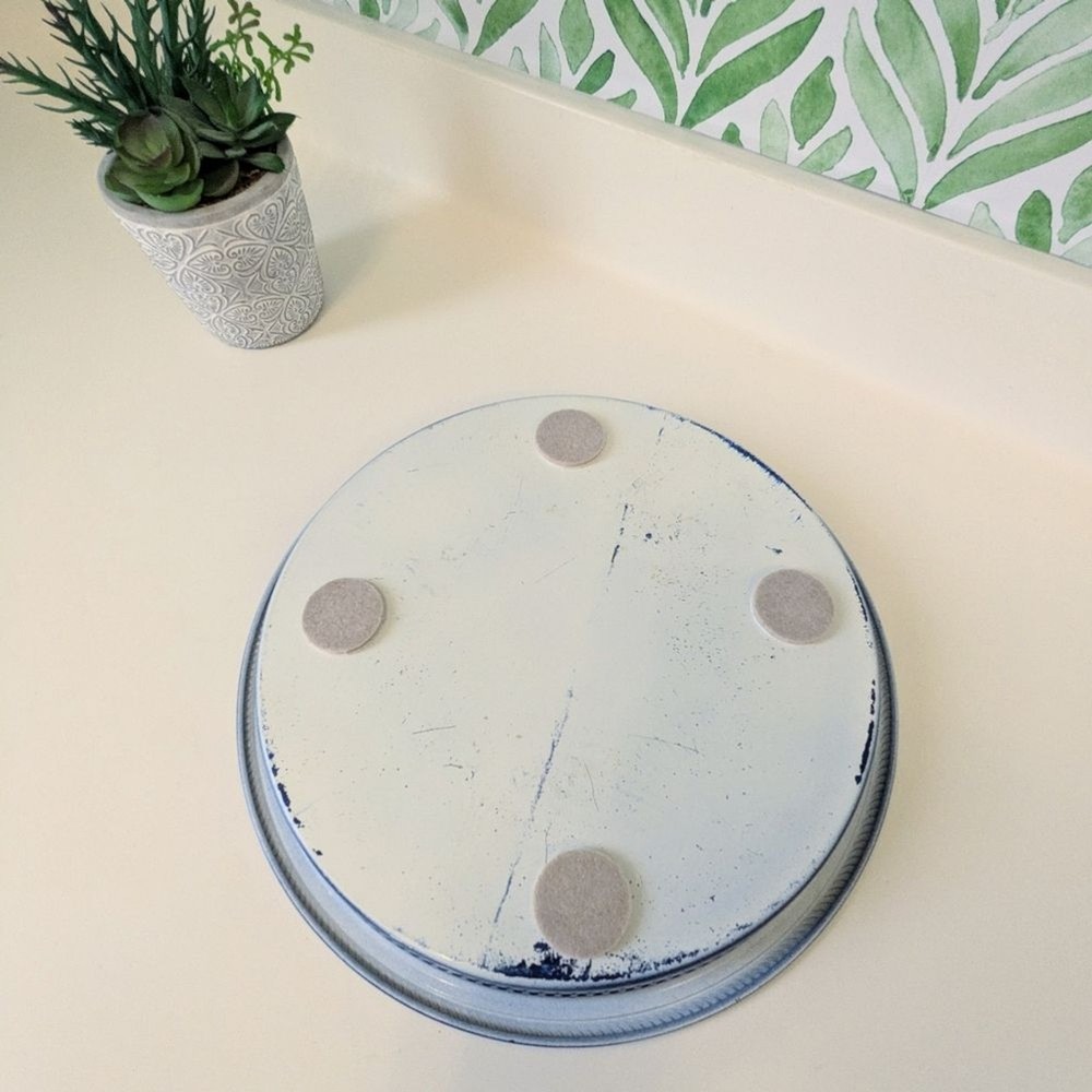 Vintage navy blue decorative tray