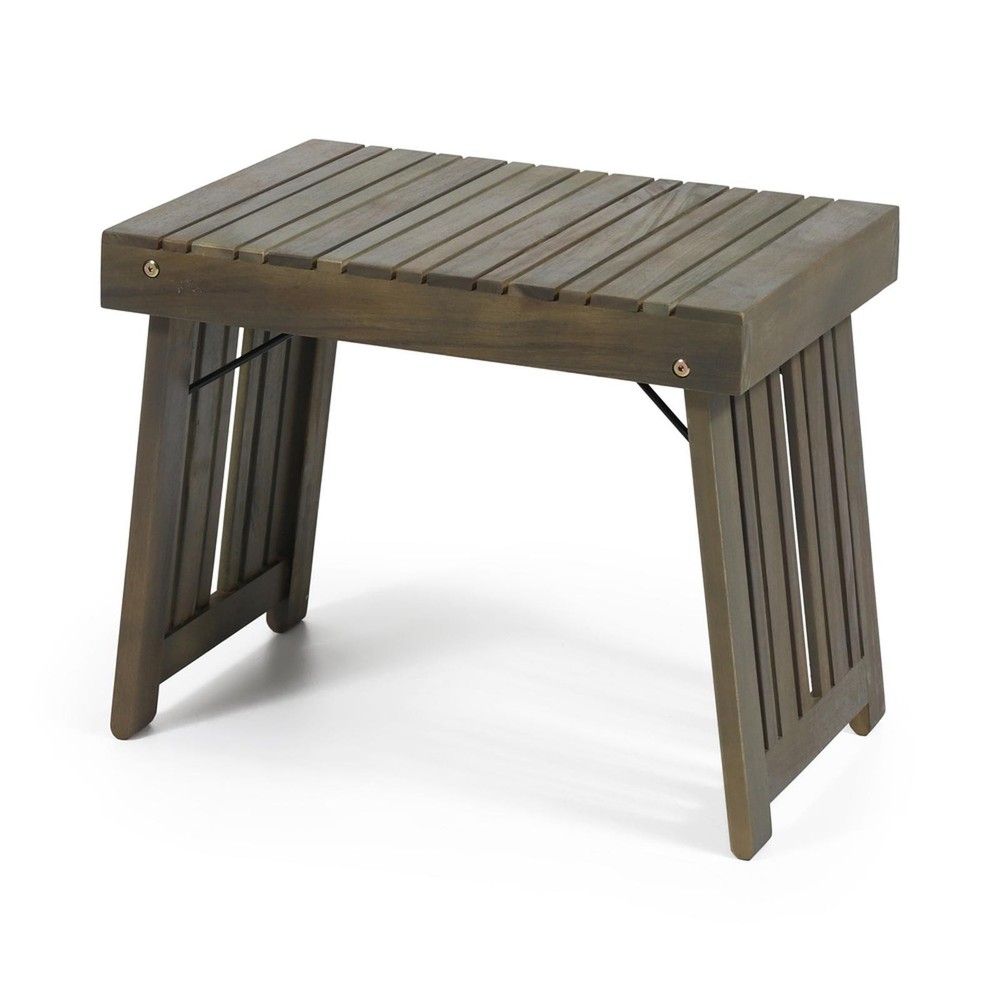 Acacia Wood Foldable Side Table with Slat Design – ,