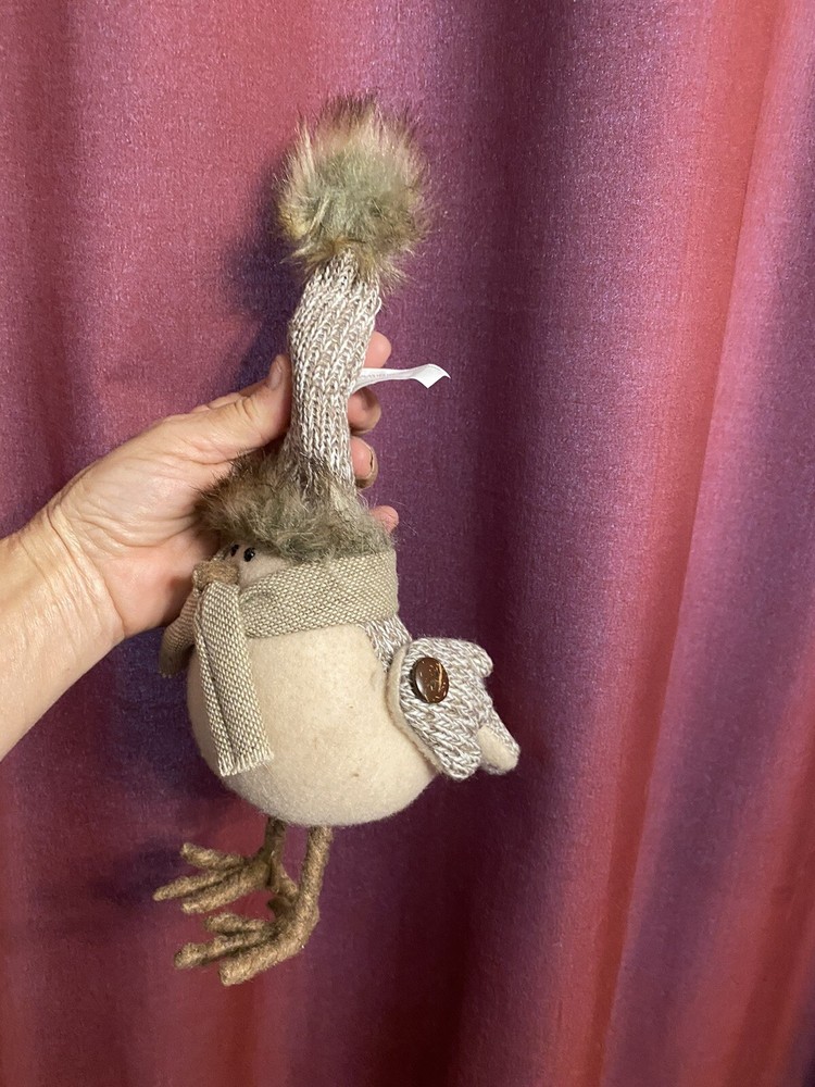 Fabric Brown Bird Figurine Pre Owned