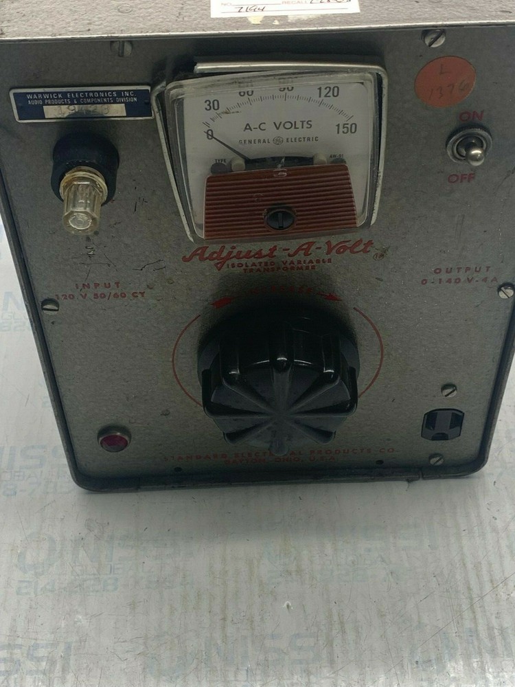 WARWICK ELECTRONICS ISOLATED VARIABLE TRANSFORMER TYPE IV1-4M
