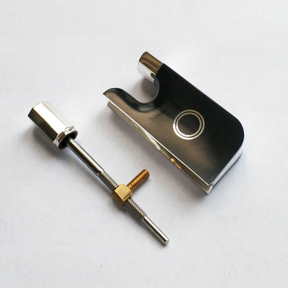 Viola Bow Ebony Frog Silver Parts Fitting Button Old Wilson Double Ring Style