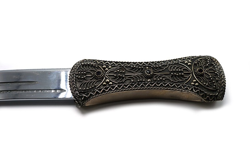 CURVED CAUCASIAN DAGGER KINDJAL WITH SCABBARD