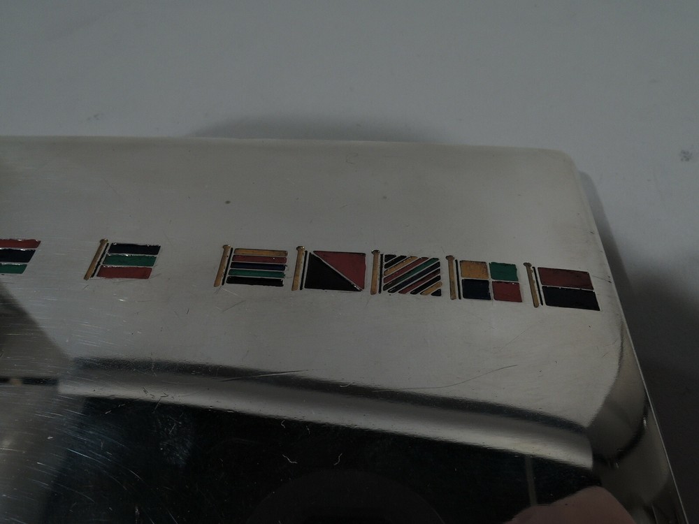 Thomae Cigarette Case - Nautical Signal Flags - American Sterling Silver Enamel