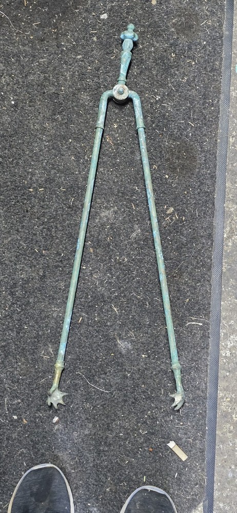Vintage, Solid Brass Fire Tongs, Coal, Wood