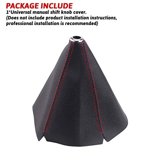 PU Leather Shift Boot Waterproof Shift Knob Dust Cove Universal for Red