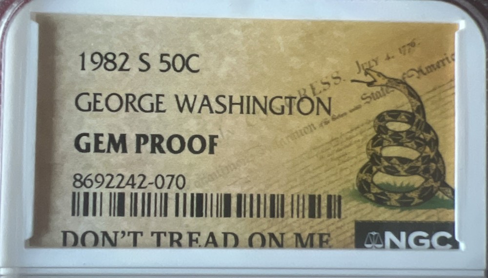 1982-S GEM PROOF George Washington Commemorative Half Dollar NGC
