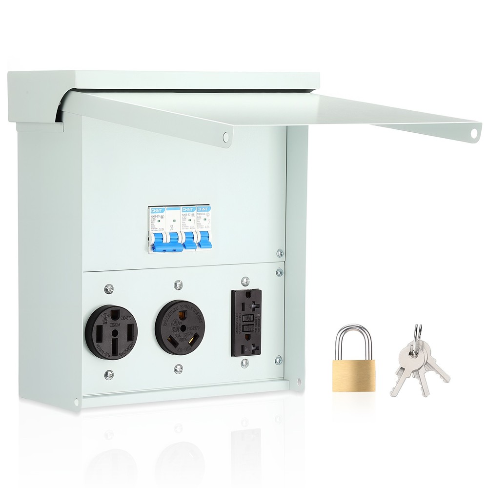 Temporary Power Outlet Panel RV Electrical Panel 20 30 50 Amp Outlet Box