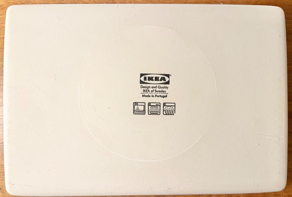 IKEA White Rectangular Stoneware Bakeware / Casserole Made in PORTUGAL