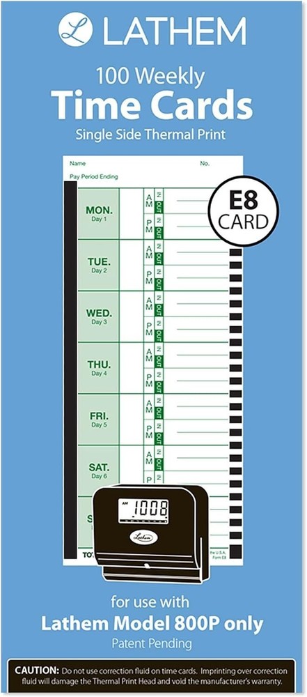 Durable Employee Time Card Pack, 100 Count for Accurate Payroll Processing