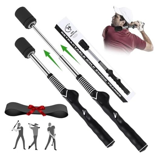 Golf Swing Training Aid, Retractable Golf Grip Trainer for Golf Training, Golf