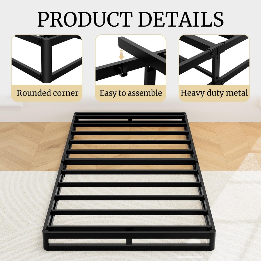 Twin Box Spring, 5 Inch Low Profile Twin Box Spring Only Bed Base, Heavy Duty...
