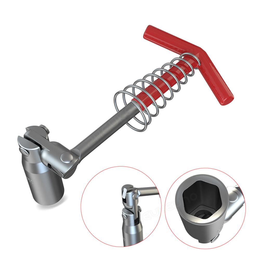 Spark Plug Removal Tool 16mm 5/8" T-Handle Flexible Spanner Socket