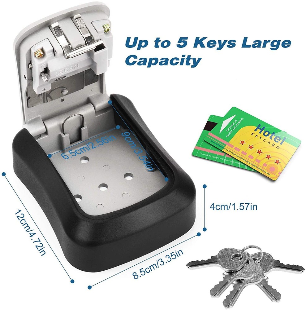 2 Pack Key Lock Box, Combination Lock Box Wall Mounted Waterproof Key Storage...