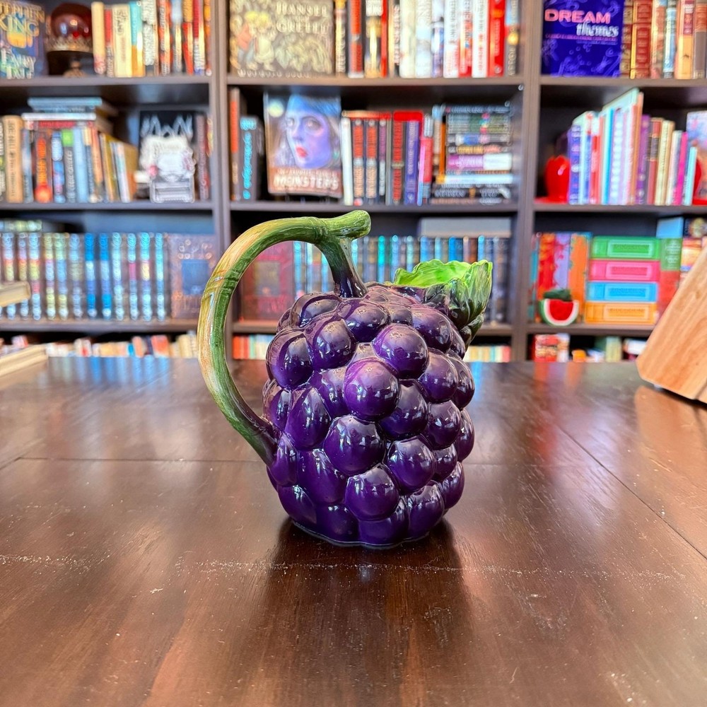 The Haldon Group Purple Grape Pitcher Ceramic Kitchenware Novelty Fruit 1982