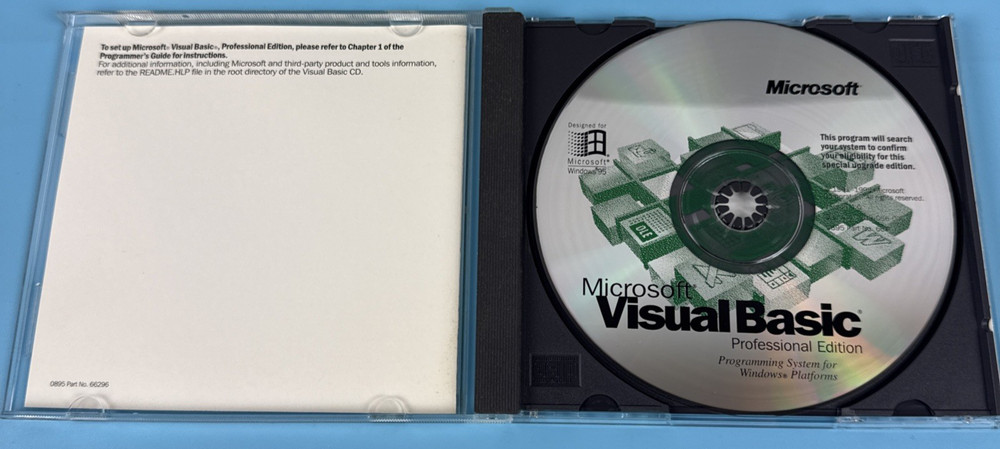 Microsoft Visual Basic Professional Edition 4.0 w/CD Key; Windows 3.1, 95, & NT